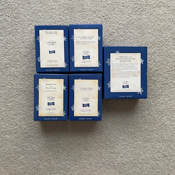 Lot 5 Hallmark Ornaments Nostalgic Houses & Shops 2002-2005 NIB Special Annivers - Picture 2 of 7